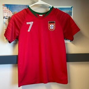 Red CR7 Portugal Soccer Jersey Kids Large